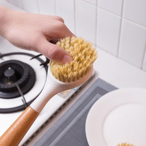 Bamboo Handle Dishwashing Brush Durable Bristles for Sustainable Kitchen Cleaning