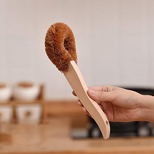 Ankexin Kitchen Coconut Fiber Cleaning Brush with Wooden Handle