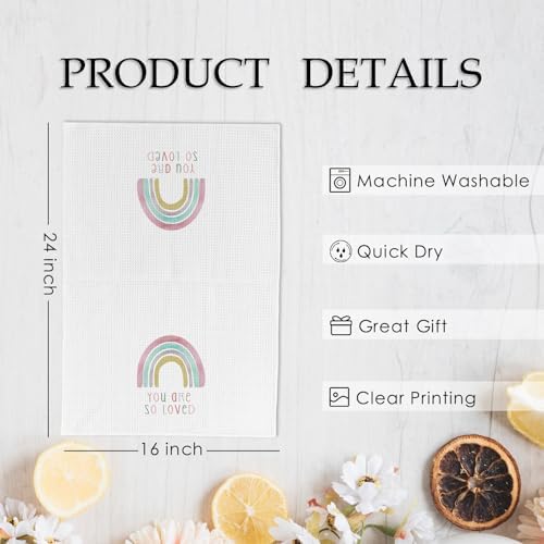 Boho Rainbow Kids Hand Towels Set of 2 for Kitchen and Bathroom