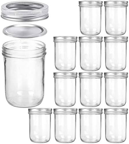 12 Pack Mason Jars Perfect for Jam Honey