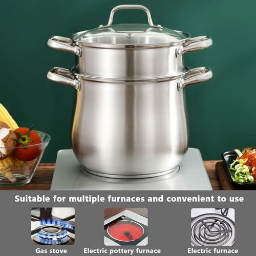 High-Quality 2-Layer Stainless Steel Steam Pot with Dual Handles