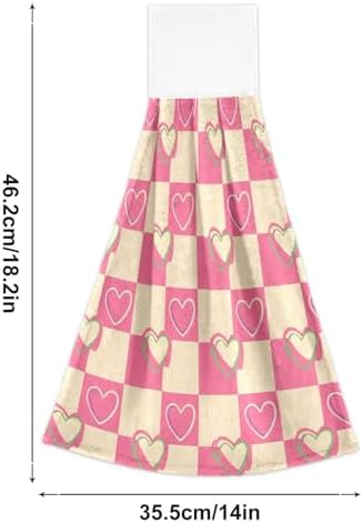 Checkerboard Pink Cream Towels Gently Absorb Durable Easy to Use