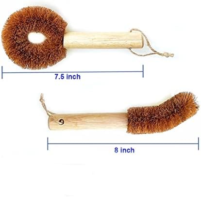 Grehge Kitchen Scrub Brush Set All Natural Family-Friendly