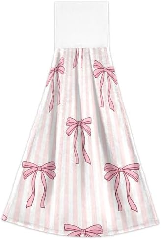 OTVEE Pink Ribbon and Bow Kitchen Towels Fast Drying Durable