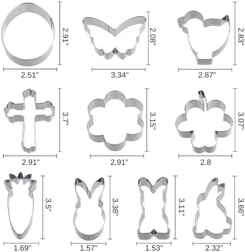 Easter Cookie Cutter Set - 10 Unique Shapes