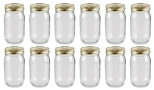 12oz Glass Canning Jars Perfect for Preserving Selling - 12 Piece Case