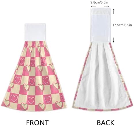 Checkerboard Pink Cream Towels Gently Absorb Durable Easy to Use