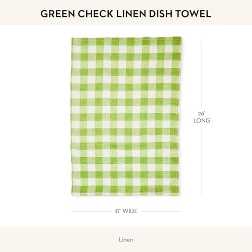 MacKenzie-Childs Linen Dish Towel Green Check 1