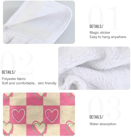 Checkerboard Pink Cream Towels Gently Absorb Durable Easy to Use