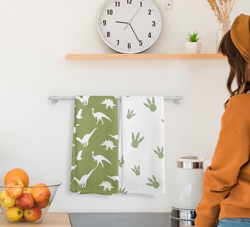Fascinating Boys Dino Towels Sage Green Kitchen Bathroom Decor Set