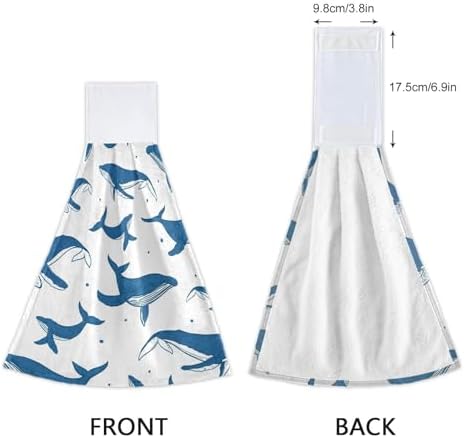 Blue Whales Hanging Kitchen Towels