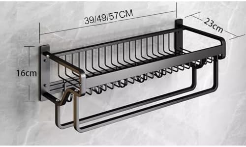 Black Towel Rack with Towel Holder for Bathroom