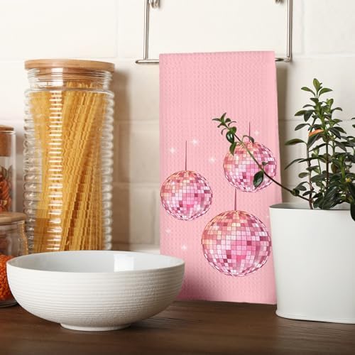 ETYZE Coquette Pink Bow Kitchen Towels
