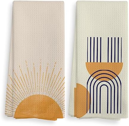 NoQL Boho Black Sunrise Kitchen Towels Set