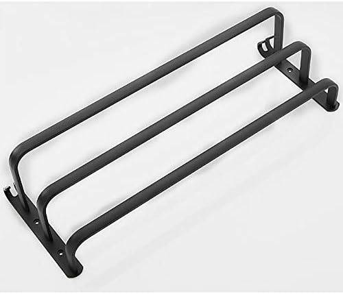 LUCEAE 3-Layer Towel Rack with Hooks 50Cm Matte Black