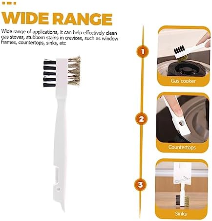 Seam Cleaning Brush Set for Kitchen Use 3pc Steel Nail White