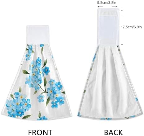 Fast-Drying Blue Forget-Me-Not Kitchen Towels