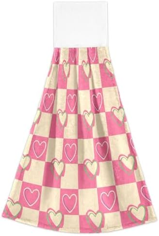 Checkerboard Pink Cream Towels Gently Absorb Durable Easy to Use