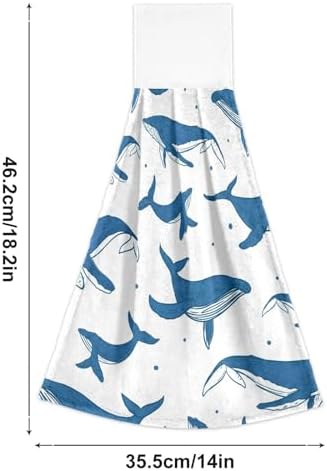 Blue Whales Hanging Kitchen Towels