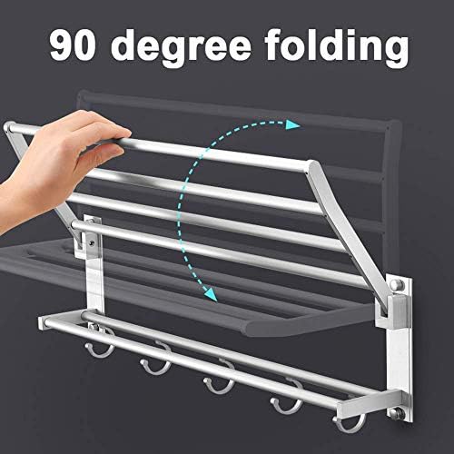 Bathroom Towel Shelf Set Double Towel Holder Space-Saving