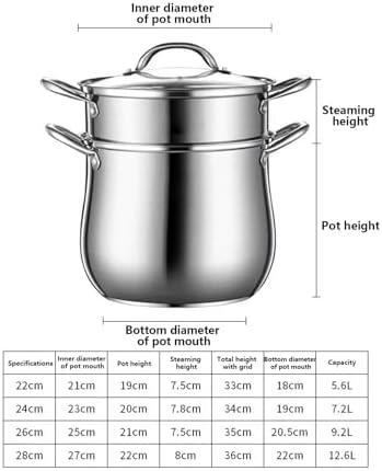 High-Quality 2-Layer Stainless Steel Steam Pot with Dual Handles