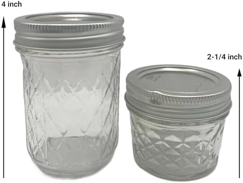Quilted Crystal Design Canning Jars with Lids