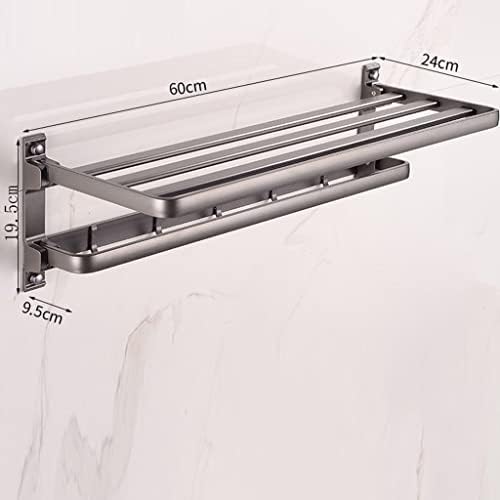 ANNBKA Gray Aluminum Alloy Wall Mounted Towel Rack