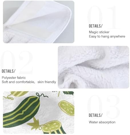 OTVEE Summer Cucumbers Pattern Kitchen Towels 2 Pieces