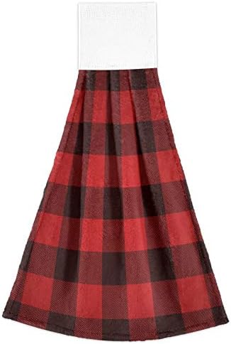 Kcldeci Red Black buffalo Check Plaid 2-Piece Kitchen Hand Towels