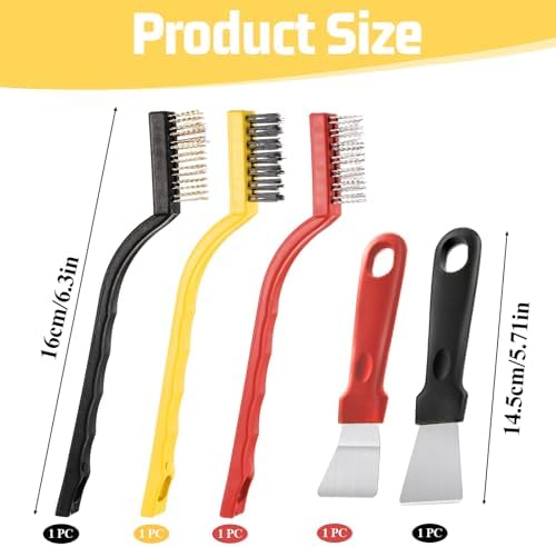 5 Pack Kitchen Cleansing Brush Set with Scraper