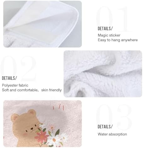 Exclusive OTVEE Bear Holding Flower Bouquet Kitchen Towels for Home Kitchen Use