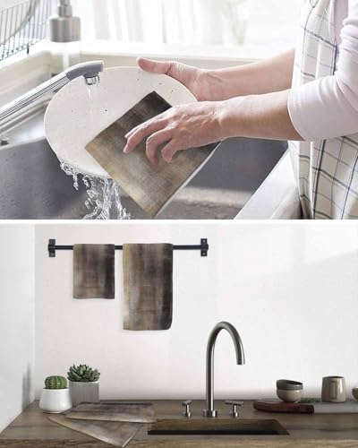 Habtucy Ombre Brown 3-Piece Kitchen Towels