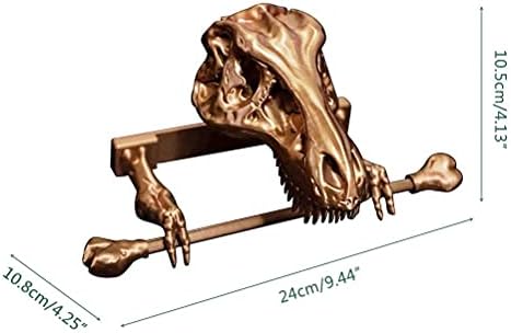 Ozgkee Dinosaur Toilet Paper Holder Wall Mounted Aluminum Alloy