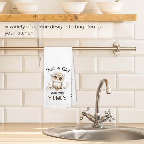 Floral Owl Soft Kitchen Towels
