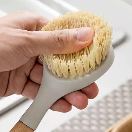 Bamboo Handle Dishwashing Brush Durable Bristles for Sustainable Kitchen Cleaning
