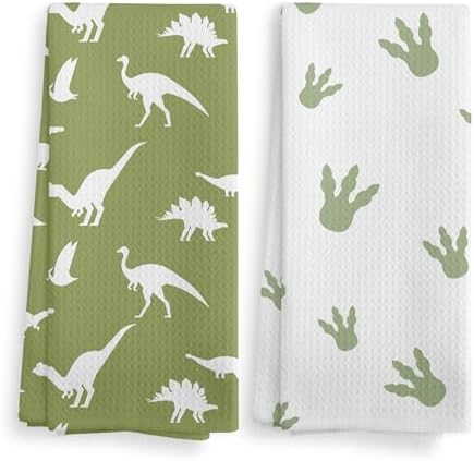 Fascinating Boys Dino Towels Sage Green Kitchen Bathroom Decor Set