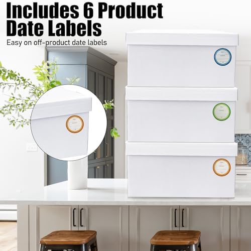 6-Piece Mason Jar Storage Box Set Durable White