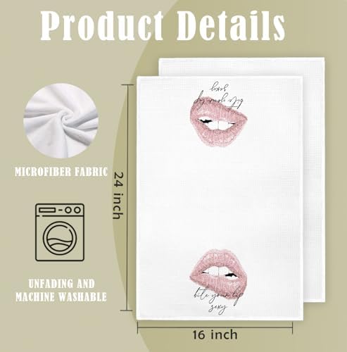 Trendy Pink Black Bathroom Kitchen Towels with Glitter 16x24 Inch Set of 2