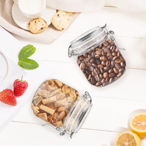 3 Pcs Clear Plastic Canning Jars with Airtight Lids