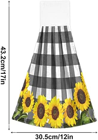 KCldeci Sunflower Hanging Towels Kitchen Dish Towels Set of 2