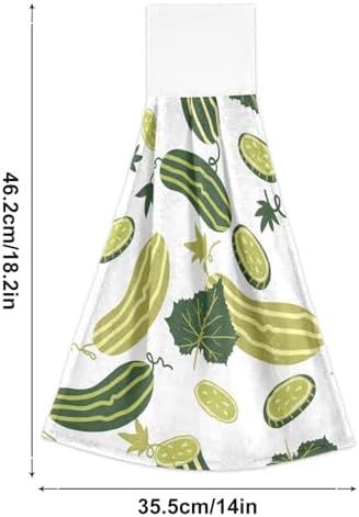 OTVEE Summer Cucumbers Pattern Kitchen Towels 2 Pieces