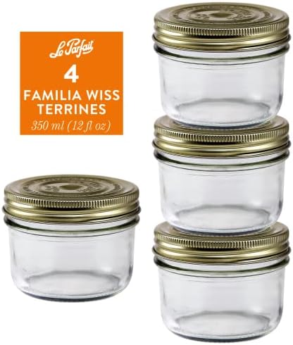 Le Parfait Family 4-Piece Canning Jars with Airtight Sealing System