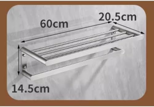ANNBK A Stainless Steel Towel Hanger Black 60CM