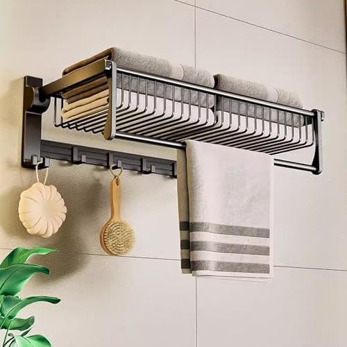 Space-Saving Aluminum Towel Rack for Bathroom
