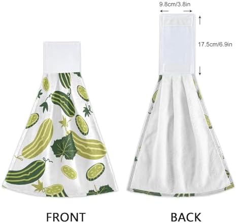 OTVEE Summer Cucumbers Pattern Kitchen Towels 2 Pieces
