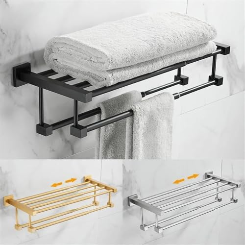 Sturdy Stainless Steel Towel Holder Black
