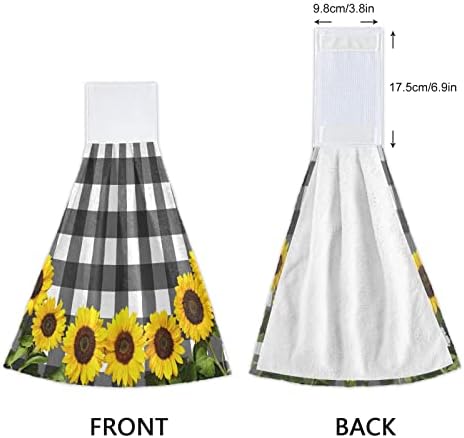 KCldeci Sunflower Hanging Towels Kitchen Dish Towels Set of 2