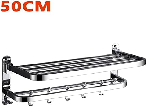 Space-Saving Folding Towel Rack Bathroom Organizer 50cm
