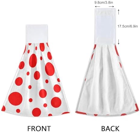 Red Polka Dot Pattern Hanging Kitchen Towels Hand Towel Fast Drying