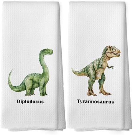 Dinosaur Dish Towels for Kids Perfect for Kitchen Nursery